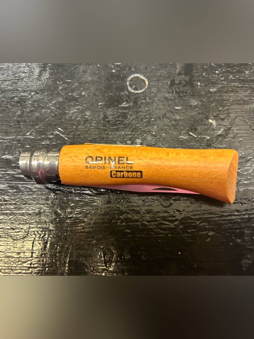 French Opinel Carbone Steel Folding Pocket  - Natural Wood Handle